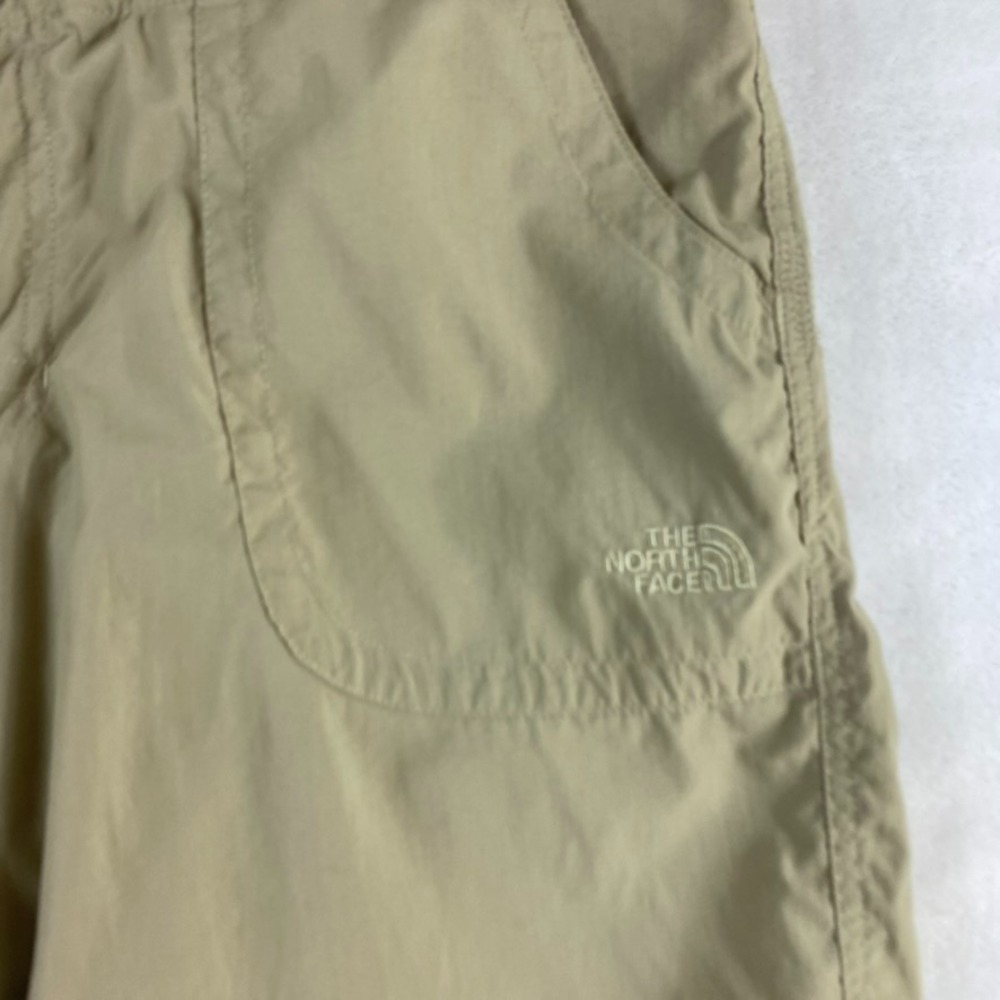 North Face Hiking Pants Capri Sz 12 Beige Nylon Lightweight Camping - Picture 2 of 14